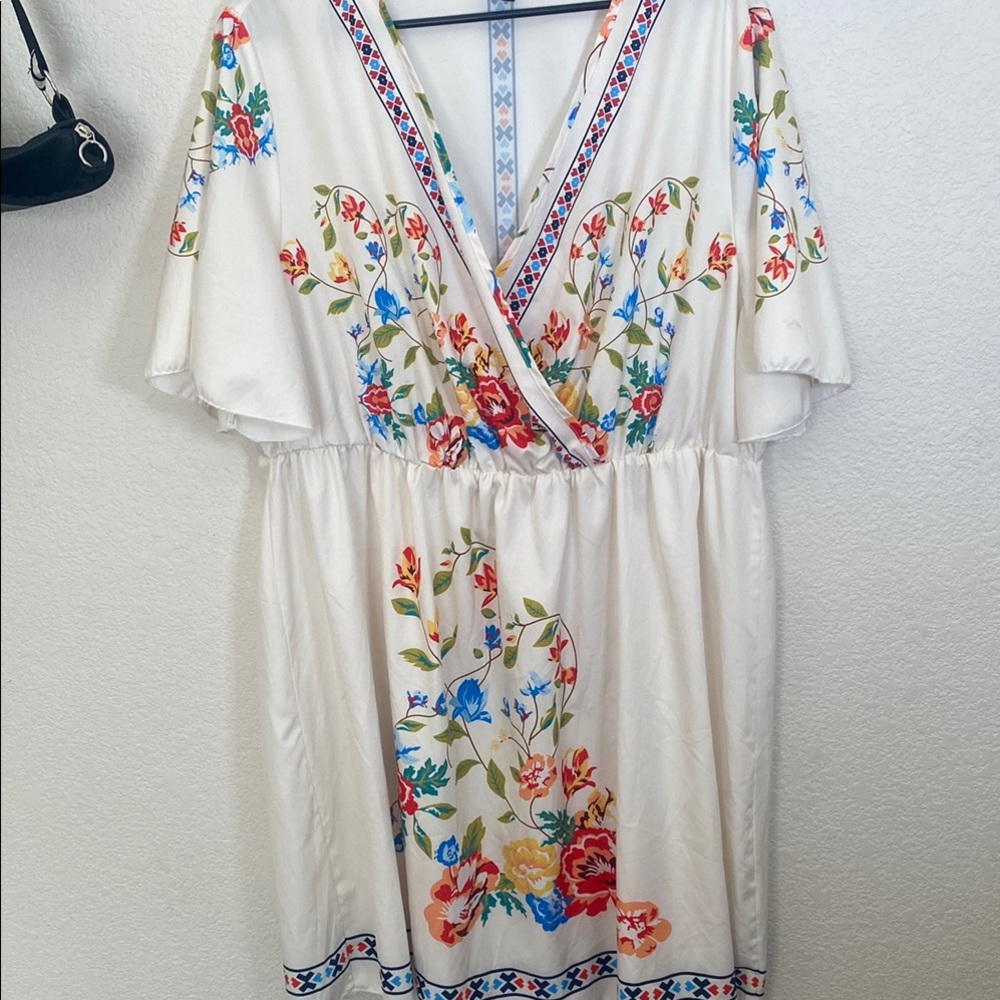 Floral White Dress